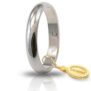Fede Matrimonio in Oro Bianco Classica Gr. 4 Brand